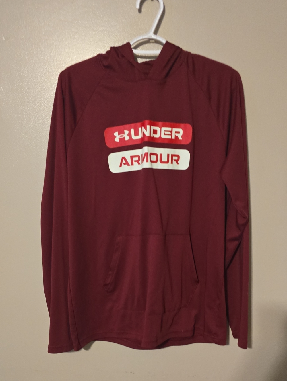 Under Armour‎ Men's Velocity Wordmark Long Sleeve Hoodie Red Size Large